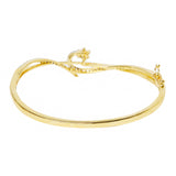 CZ Embellished Gold Toned Cuff Bracelet