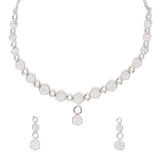 Sparkling Elegance Silver Plated Geometric Necklace Set