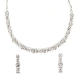 Sparkling Elegance Silver Plated Classy Necklace Set