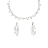 Sparkling Elegance Silver Plated Oval Necklace Set