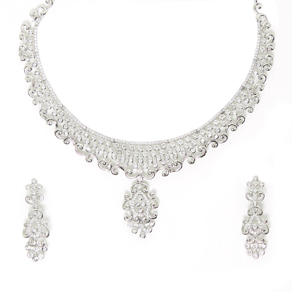 Sparkling Elegance Luxury CZ Necklace Set