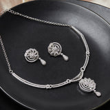 Sparkling Elegance Silver Plated Necklace Set