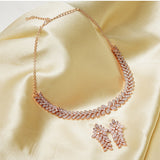 Generic Rose Gold Leaf Necklace Set
