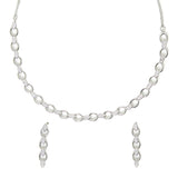 Sparkling Elegance Silver Plated Link Necklace Set