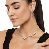 Sparkling Elegance Silver Plated Classy Necklace Set