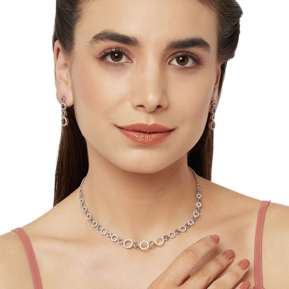 Classic Silver Plated Brass Necklace Set