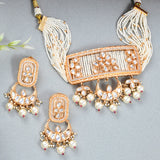 Heavily Embellished Faux Kundan and Pearls Gold Plated Jewellery Set