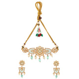 Faux Kundan and Pearls Gold Toned Opulent Jewellery Set