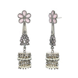 Antique Elegance Silver Plated Floral Drop Earrings