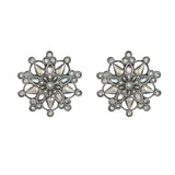 Antique Elegance Mandala Inspired Silver Plated Stud Earrings