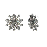 Antique Elegance Mandala Inspired Silver Plated Stud Earrings