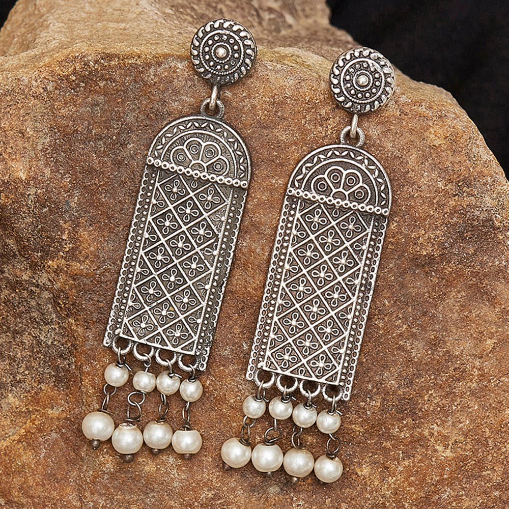 Modern Antique Dome Window Inspired Oxidised Earring