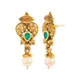 Golden Reprise Gems and Pearls Earrings
