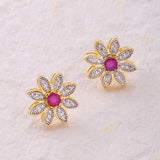 Ardhangini CZ Floral Stud Earrings