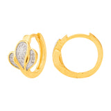 Gold Plated Lovely Floral Motif Hoop Earrings