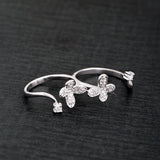 American Diamond Butterfly Double Finger Ring