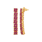 Brass Red Gems Adorned Necklace Set