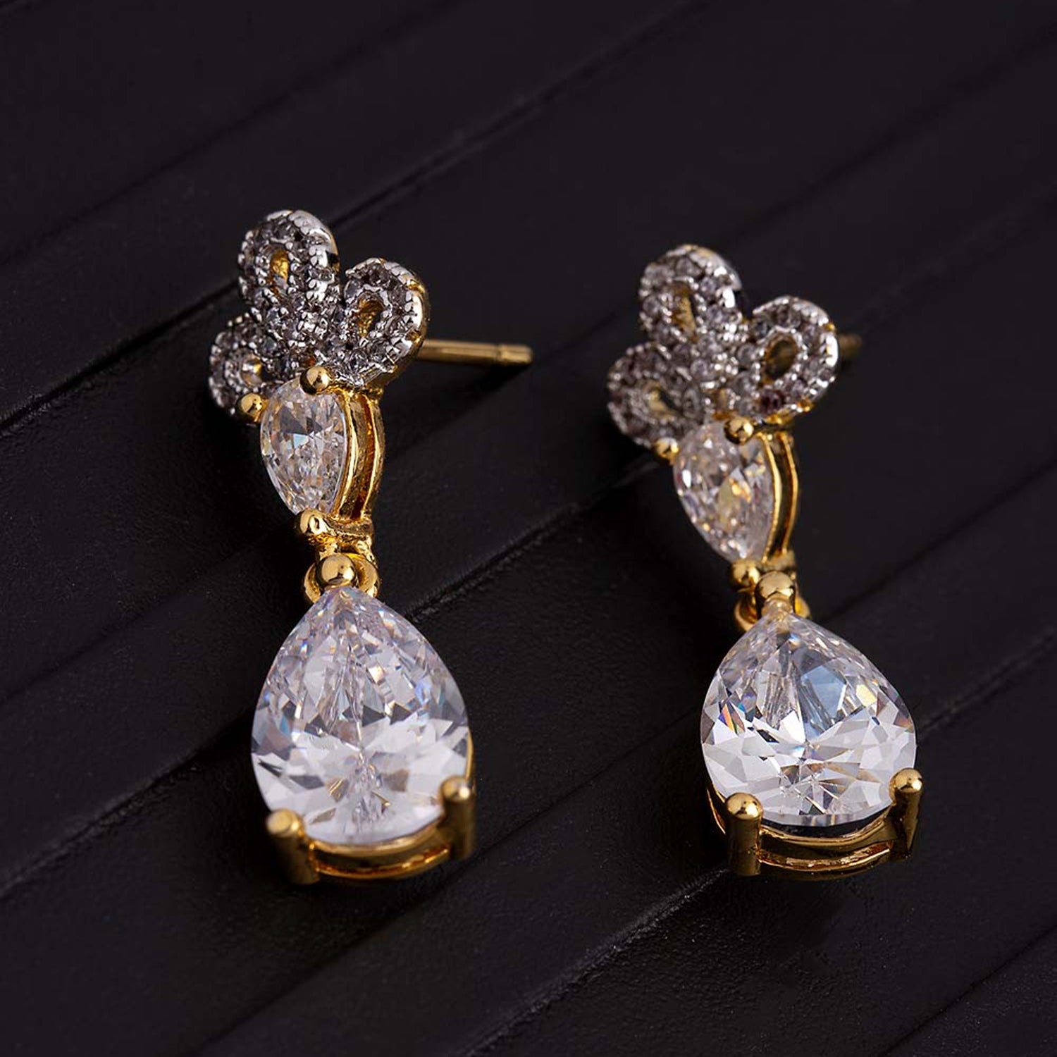 Voylla Blooming Dales Leaf Design Pink American Diamond CZ Dangler Earrings  Jewellery For Women : Amazon.in: Fashion
