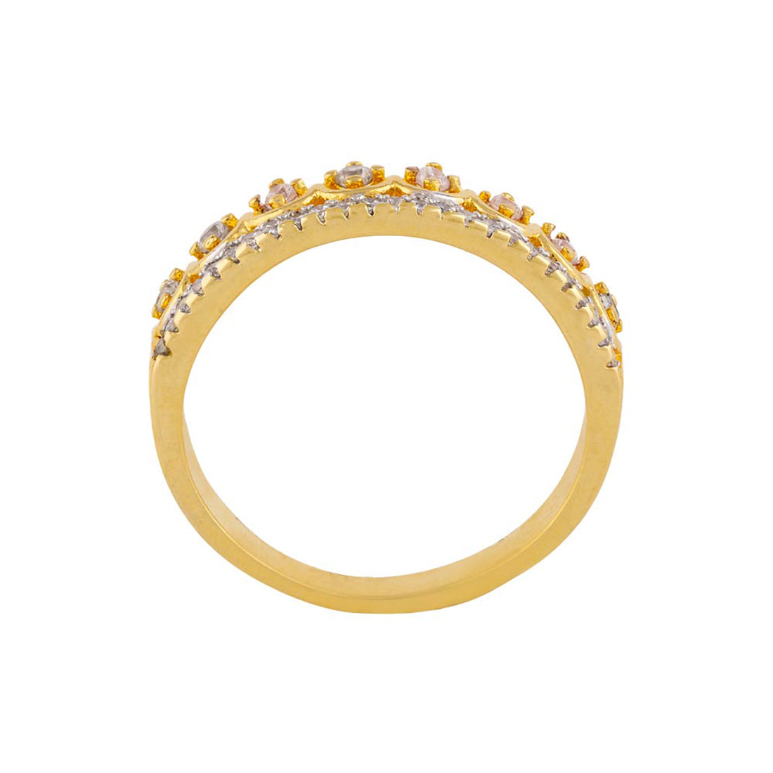 American Diamond Crown Gem Studded Ring