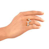 American Diamond Gems Adorned Bows Motif Ring