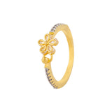 American Diamond Flower Motif Brass Ring