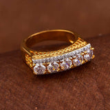 American Diamond Princess Cut Gems Ring