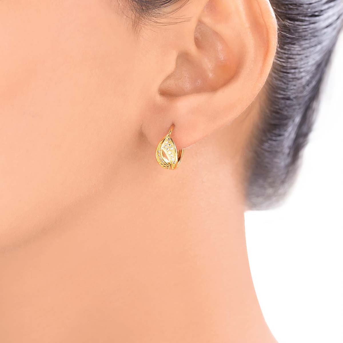 Petal Motif Gold Plated Earrings