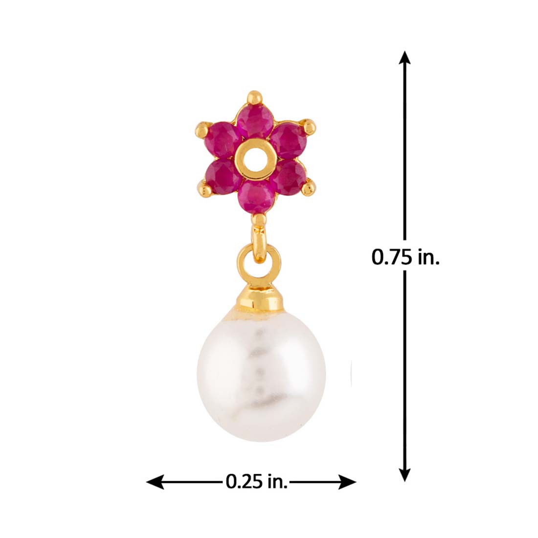 Gems Adorned Floral Motif Earrings
