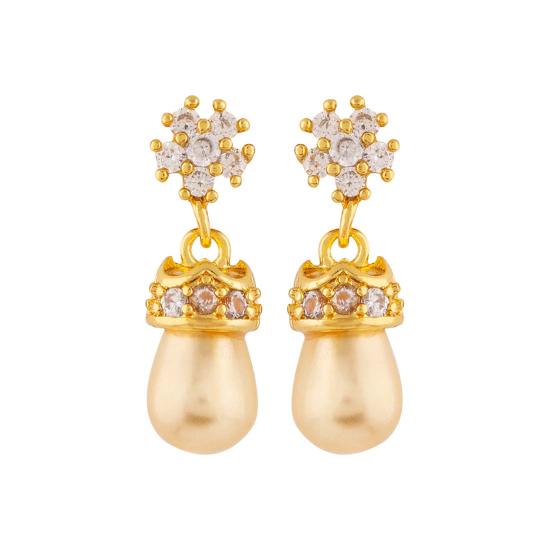 Tiny Gems Adored Brass Earrings
