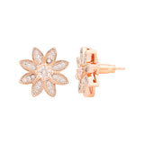 Flower Motif Brass Earrings