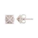 Silver Plated Pyramid Earrings