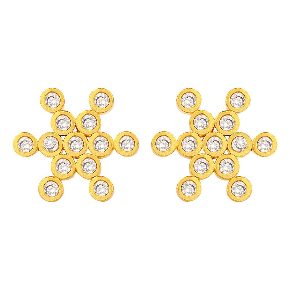 Floral Gold Plated Stud Earrings