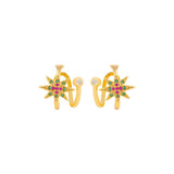 Stars Motif Brass Earrings