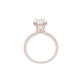 Round Solitaire Style CZ Studded Silver Plated Ring