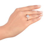 Round Solitaire Style CZ Studded Silver Plated Ring