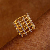 Gold Plated Brass Cage Ring