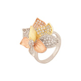 Troika Floral Three Tone Plated Ring