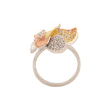 Troika Floral Three Tone Plated Ring