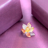 Troika Floral Three Tone Plated Ring