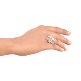 Troika Floral Three Tone Plated Ring