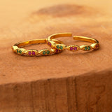 CZ Gems Adorned Brass Toe Rings