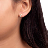 CZ Oval Cut Gem Adorned Earrings