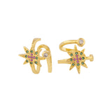 CZ Gems Adorned Star Earrings