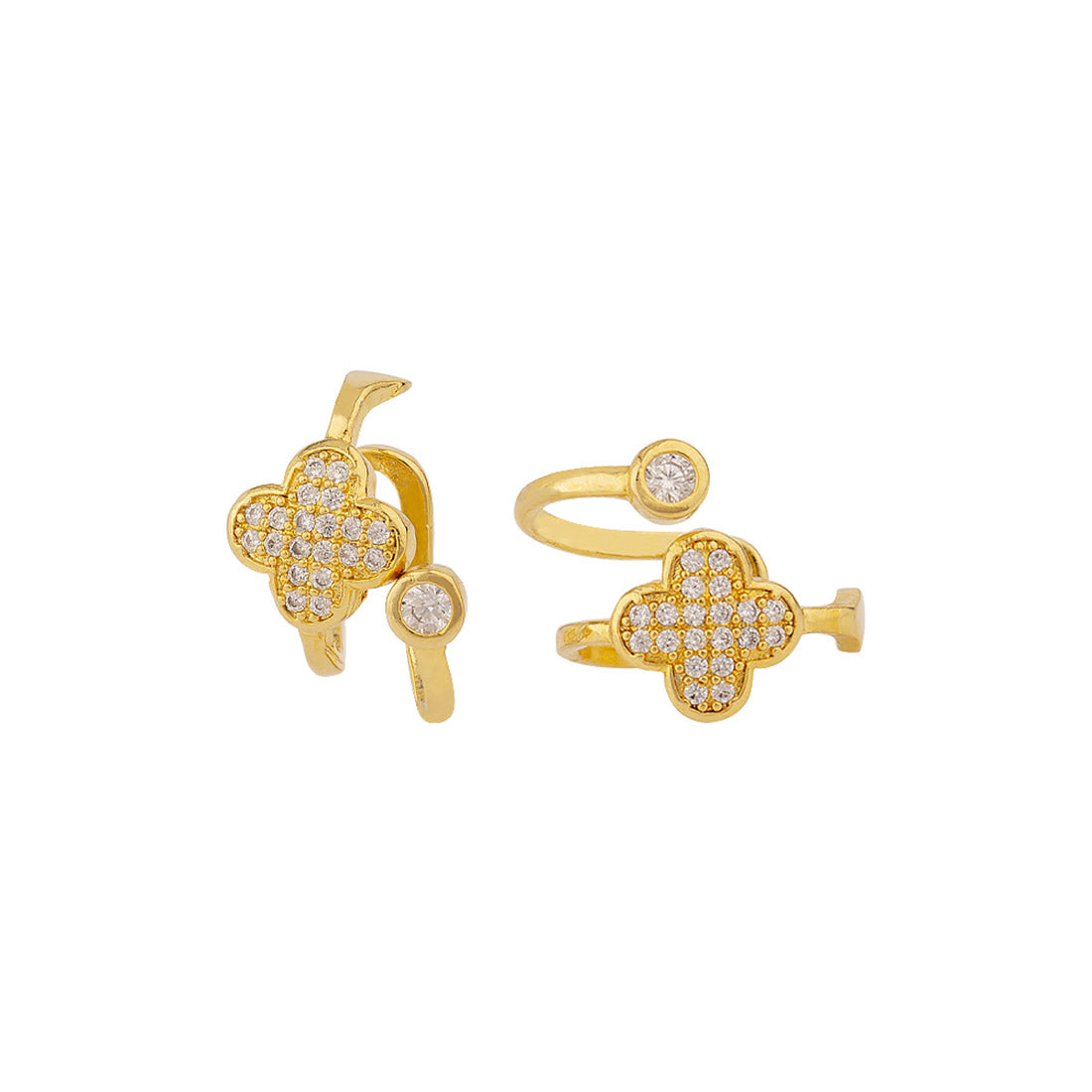 Gold Plated Floral Motif Earrings