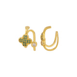 Floral Motif Brass Earrings