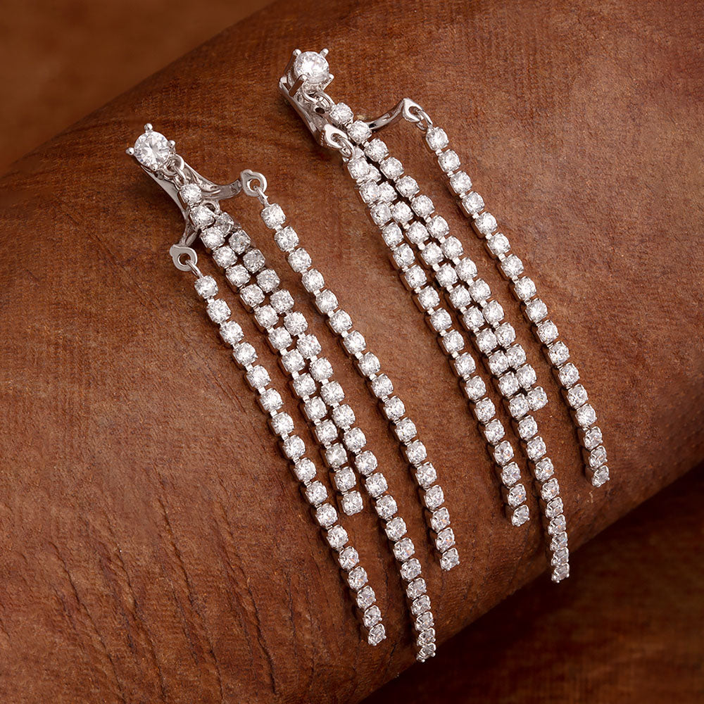 Silver Plated Tassels Earrings