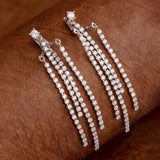 Silver Plated Tassels Earrings