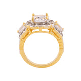 Square Cut American Diamond Gem Embellished Ring
