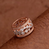 Cluster Setting Zircons Embellished Pipe Ring