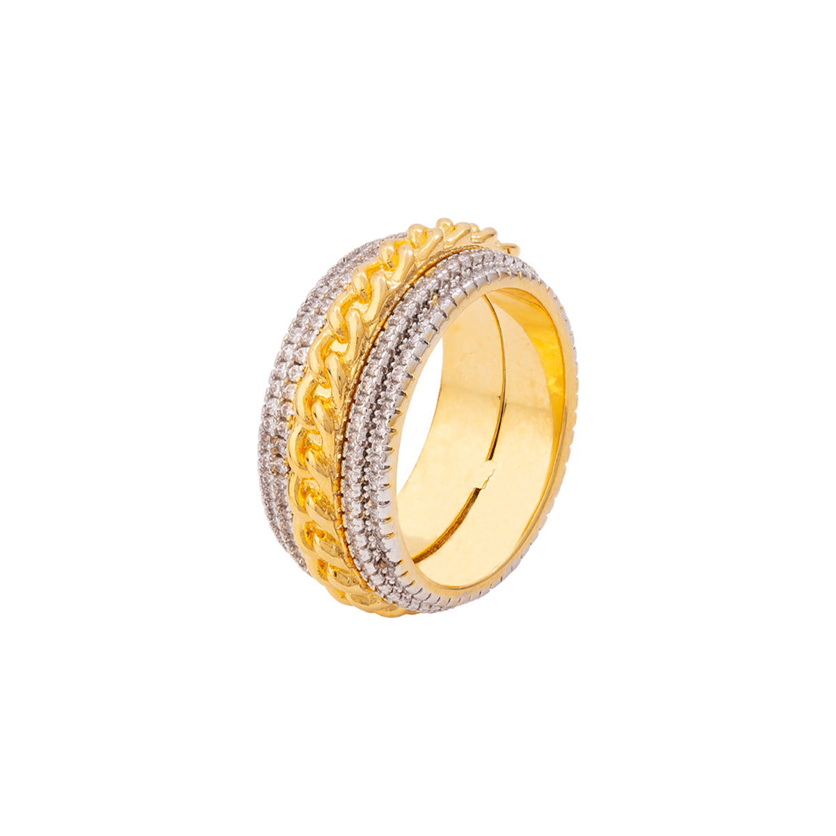 Two Tone Plated Band Ring